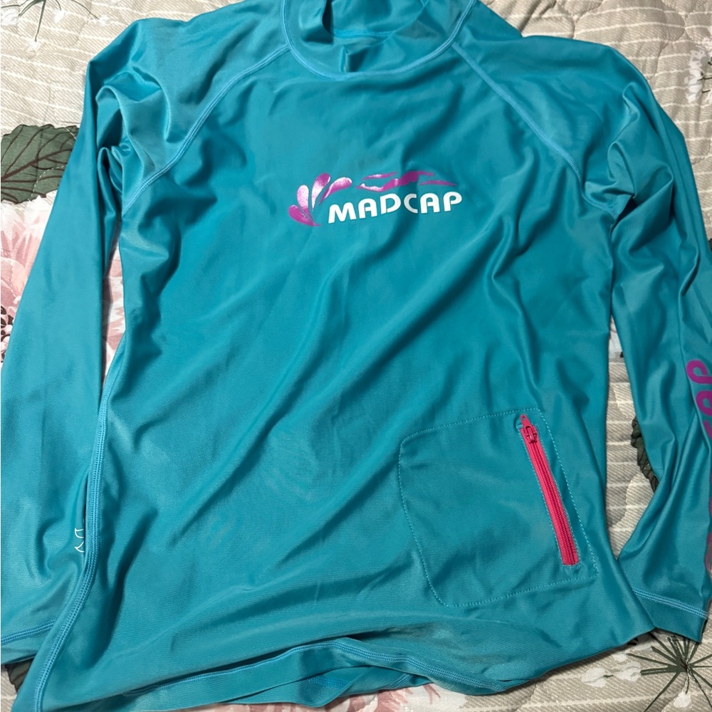 Madcap Teal Long Sleeve Shirt rash guard swim turf shirt uv sun